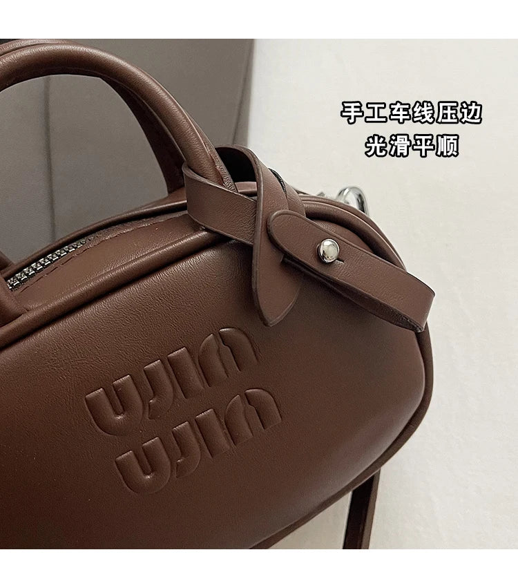 Bowling mini small bag style 2025 famous brand all-match lipstick bag light luxury designer niche high-end messenger bag trend