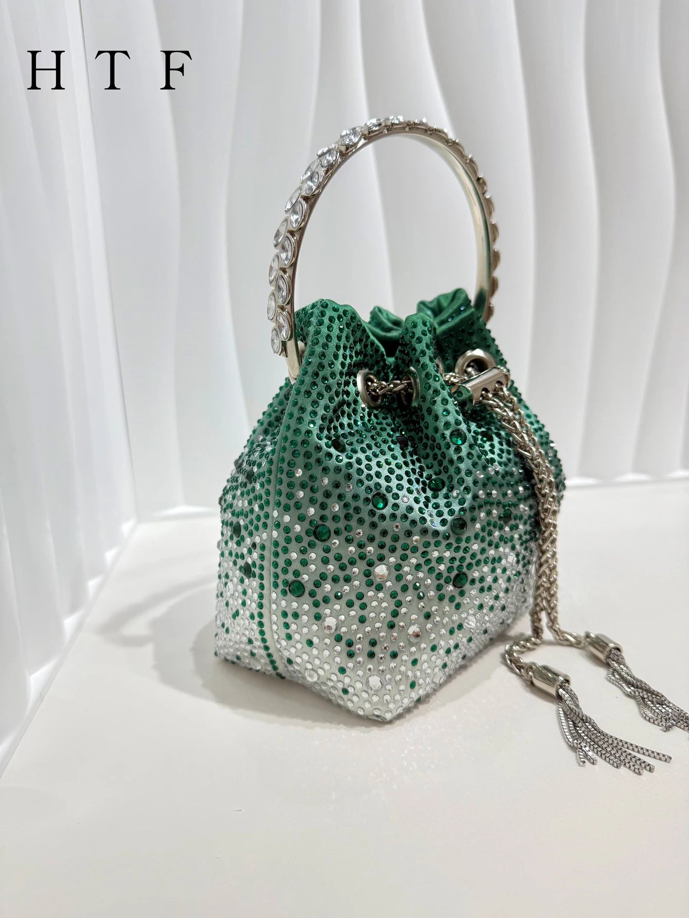 Handle Rhinestones Evening clutch Bag Purses and handbag luxury Designer shoulder bag Shiny Crystal Clutch purse bucket bag