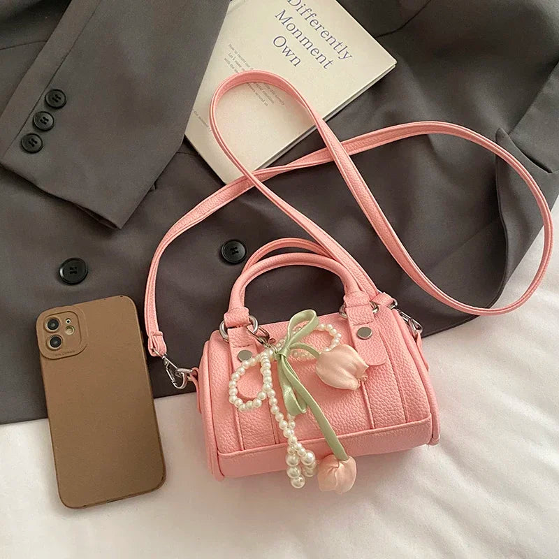 Candy Color Pu Leather Handbag Clutch Bag Fashion bolsa feminina Brand Small Square Bag 2025 New Versatile Mobile Phone Bag Purs