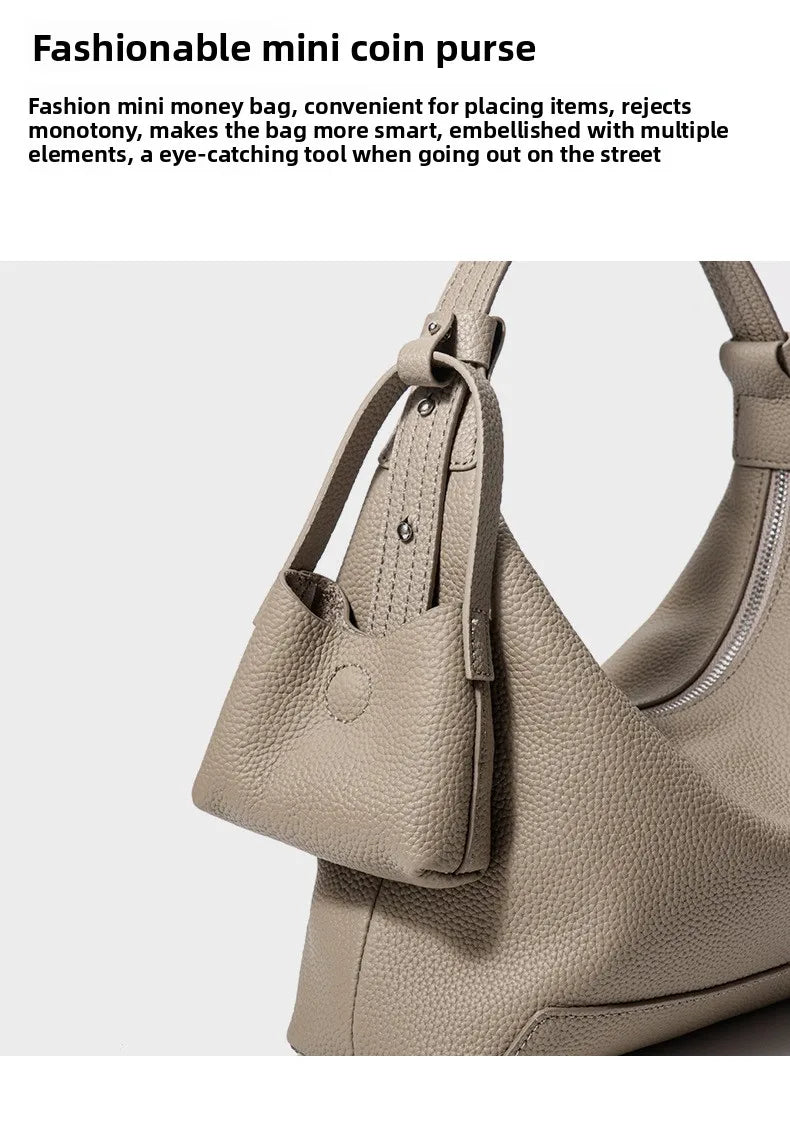 Cowhide Large Capacity Tote Bag Genuine Leather Shoulder Fashion Crossbody Women's Bag hobo high quality ladies bags on offer