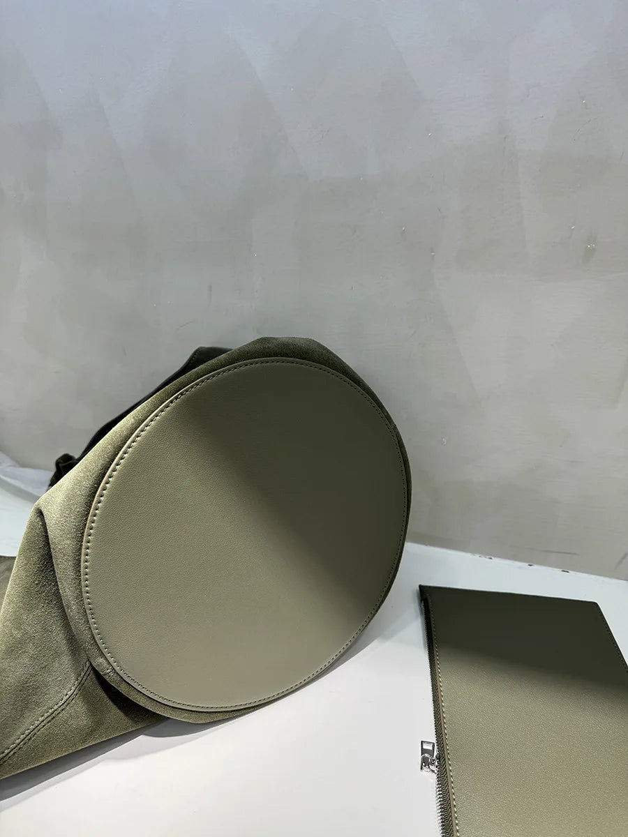 2023 Autumn and Winter Handbag Genuine Leather Dumpling Bucket Bag Niche Shoulder Tote