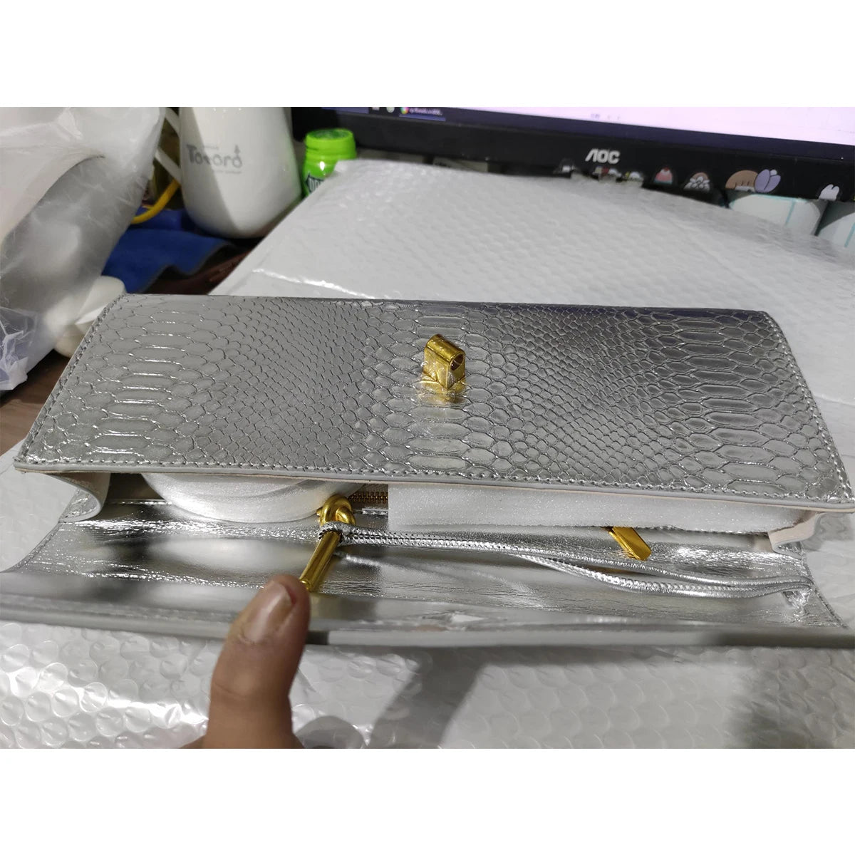 Luxury Design Top-Handle Bag For Women Evening Handbag Long Purse, Crocodile Pattern Crossbody Shoulder Bags Fashionable Outfits