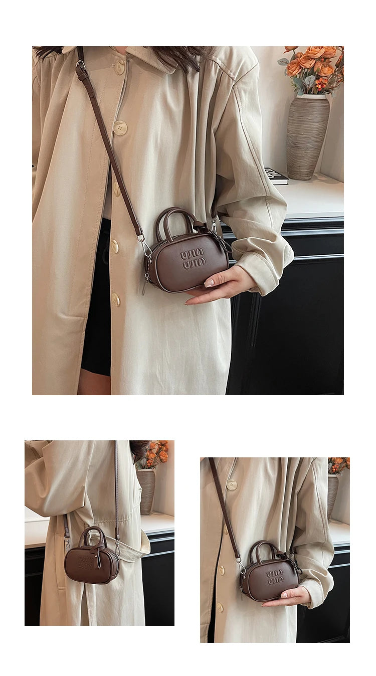 Bowling mini small bag style 2025 famous brand all-match lipstick bag light luxury designer niche high-end messenger bag trend