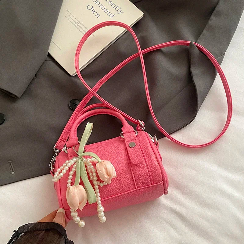 Candy Color Pu Leather Handbag Clutch Bag Fashion bolsa feminina Brand Small Square Bag 2025 New Versatile Mobile Phone Bag Purs