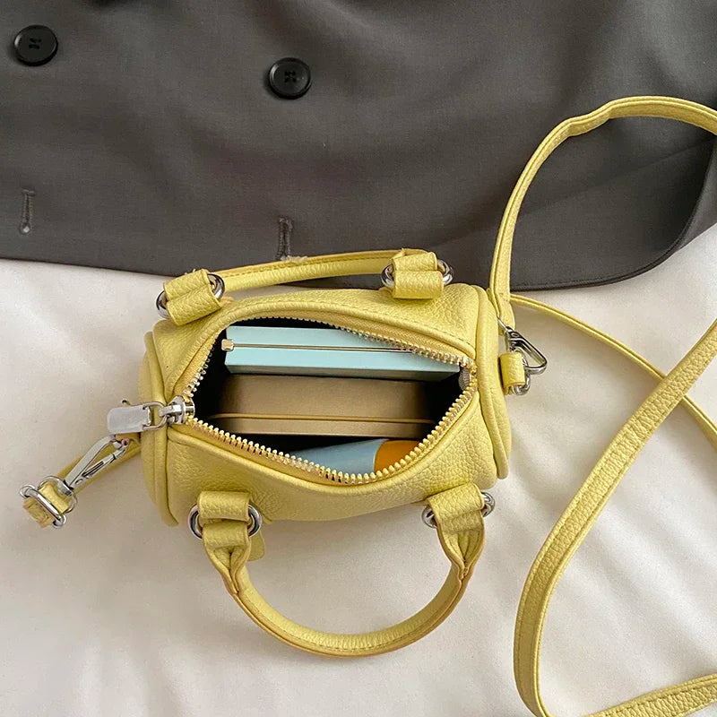 Candy Color Pu Leather Handbag Clutch Bag Fashion bolsa feminina Brand Small Square Bag 2025 New Versatile Mobile Phone Bag Purs