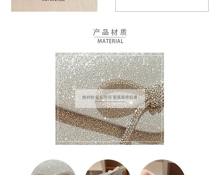 Evening Bag Dress Versatile European and American Clutch Bag Crossbody Celebrity Fashion Diamond Bow Chain Bag Lady Handbag