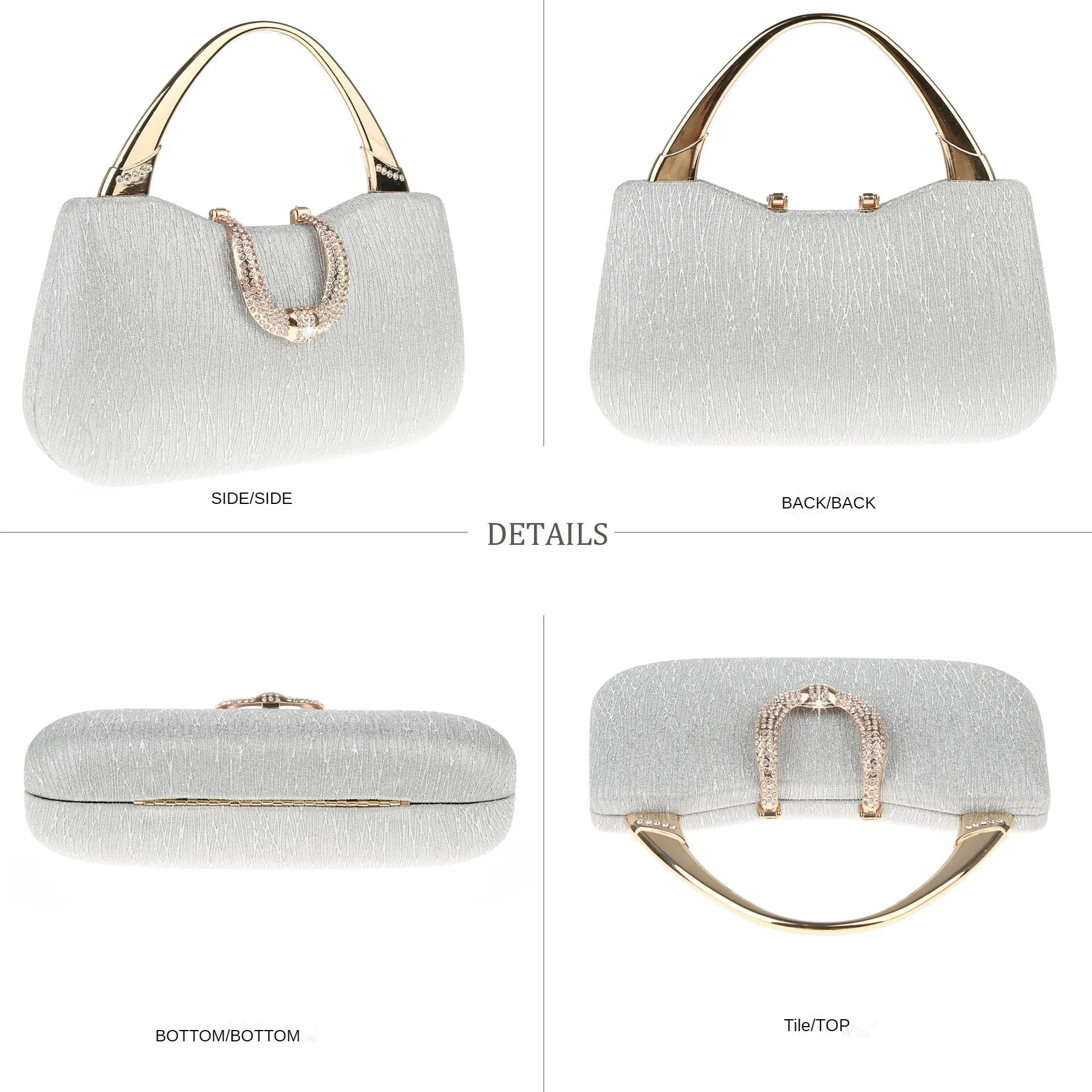 2024 Fashion Trend New Women's Bag High-end Texture Fine Glitter Exquisite Hand-held Evening Bag Fashion Urban Beauty Clutch Bag