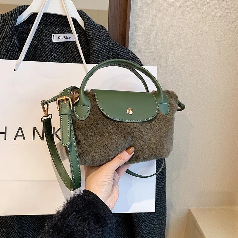 Cute Autumn And Winter Plush Mini Handbag Fashion Temperament Girls Mini Coin Purse Korean Version Versatile Crossbody Bag