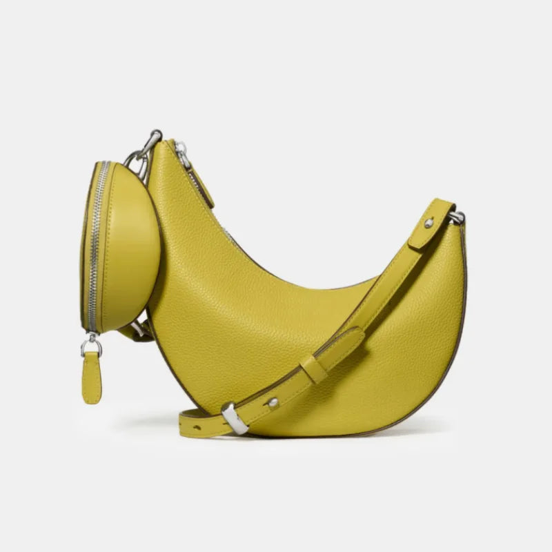 Women's Duo Bag with Crossbody Strap, New Luxury Designer Handbag with Mini Purses, Dumpling Crescent Armpit Bag for Women