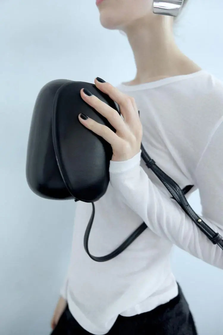 Female casual black small pu leather saddle armpit bag 2025 luxury designer chain shoulder cross bag women vintage armpit handba