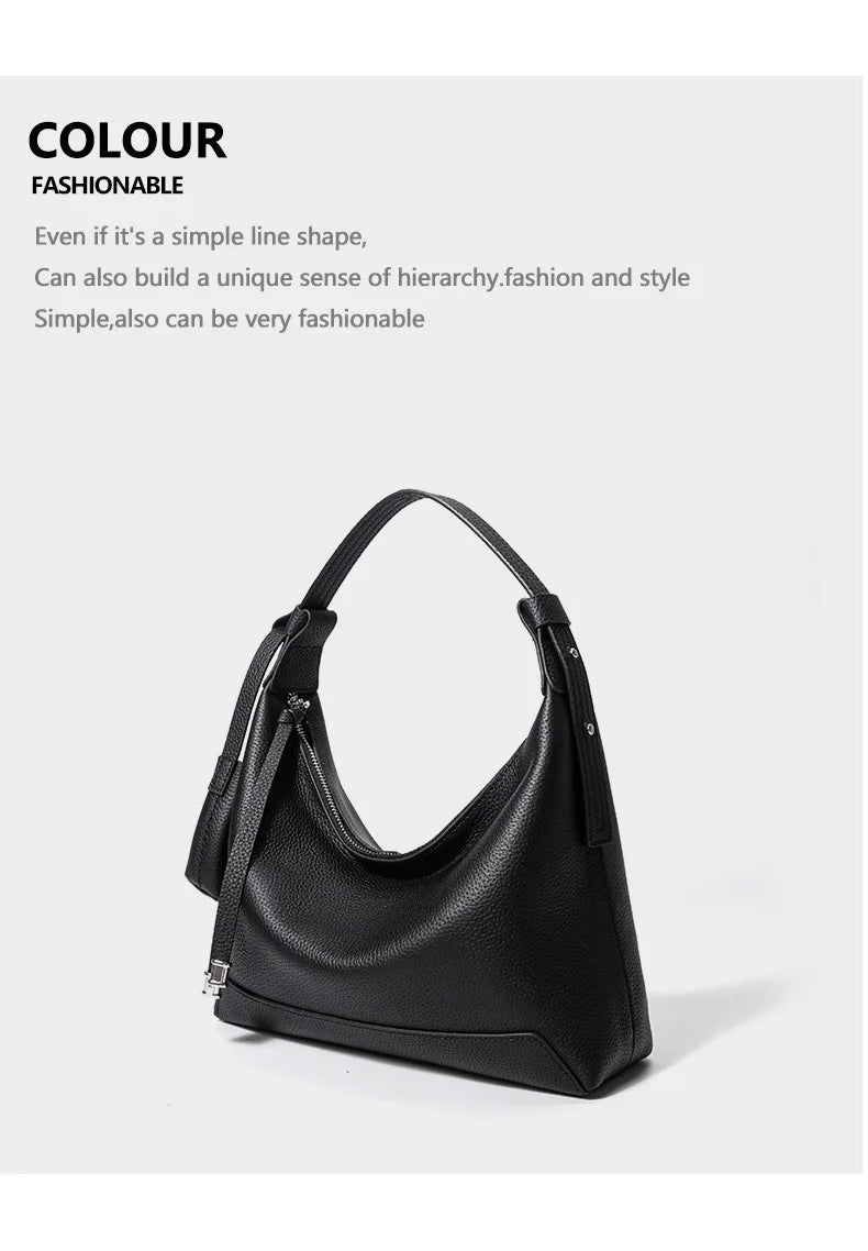 Cowhide Large Capacity Tote Bag Genuine Leather Shoulder Fashion Crossbody Women's Bag hobo high quality ladies bags on offer