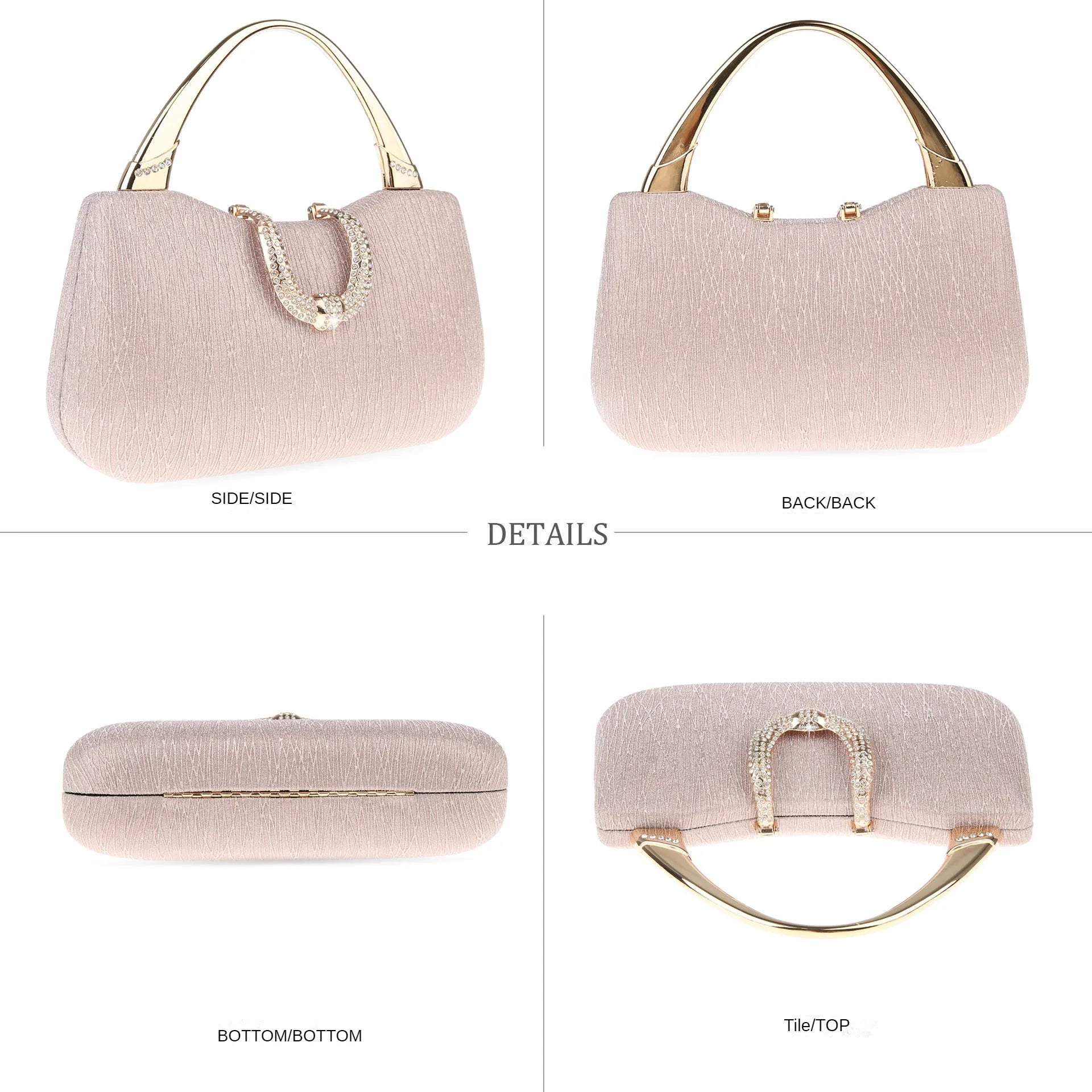 2024 Fashion Trend New Women's Bag High-end Texture Fine Glitter Exquisite Hand-held Evening Bag Fashion Urban Beauty Clutch Bag