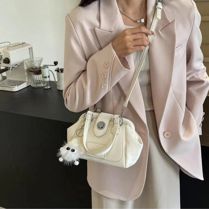 Fashion Niche Design Handbag New Popular Versatile Women Shoulder Bag Temperament Gentle Crossbody Bag With Pendant