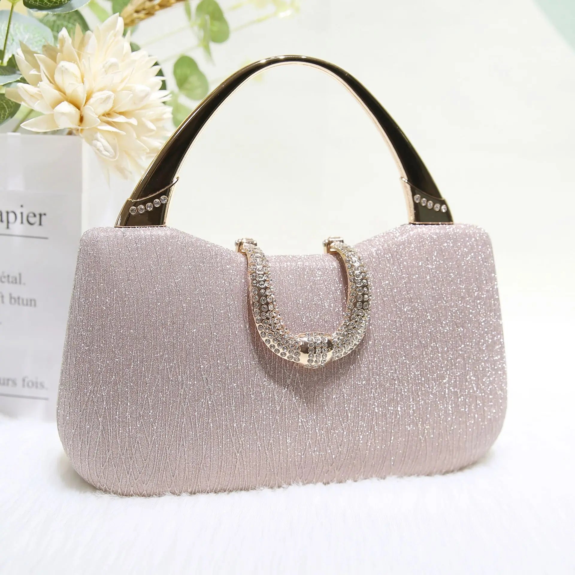 2024 Fashion Trend New Women's Bag High-end Texture Fine Glitter Exquisite Hand-held Evening Bag Fashion Urban Beauty Clutch Bag