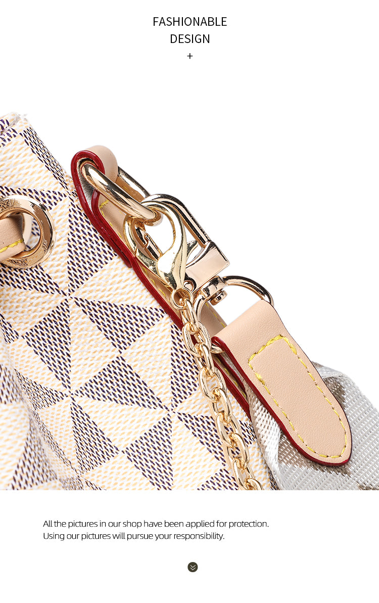 Floral Women Bucket Bags Leather Ladies Shoulder Bags Drawstring Women Side Bags